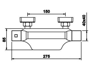Смеситель для ванны Rose R3702 с термостатом хром